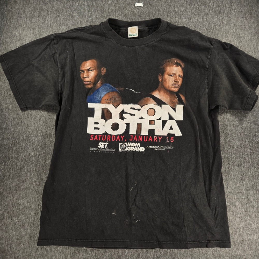 Vintage Mike Tyson Shirt XL 90s Boxing Sports MGM Grand Graphic T-Shirt Rap Tee